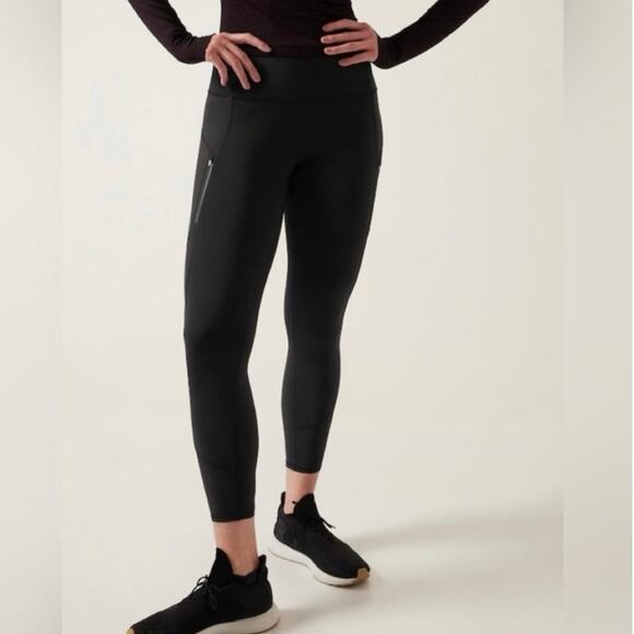 Athleta Pants - Athleta Rainer Tights Black High Rise Size Large